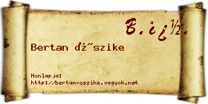 Bertan Őszike névjegykártya
